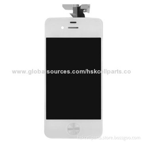 Cell phone display LCD for iPhone, with digitizer assembly, full set, 4S whiteNew